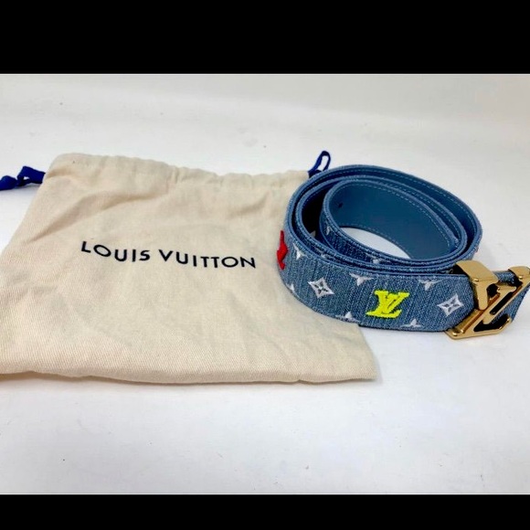 Rare Louis Vuitton Monogram Denim New Wave Belt - Picture 7 of 12